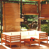 NNEVL 7 Piece Garden Lounge Set with Cushions Honey Brown Pinewood