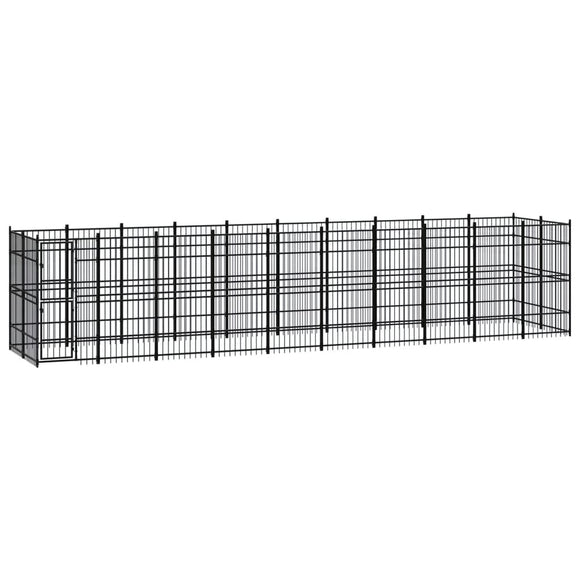 NNEVL Outdoor Dog Kennel Steel 18.43 m²