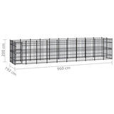NNEVL Outdoor Dog Kennel Steel 18.43 m²