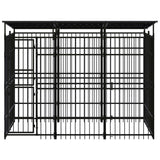 NNEVL Outdoor Dog Kennel with Roof Steel 5.53 m²