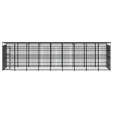 NNEVL Outdoor Dog Kennel with Roof Steel 16.59 m²