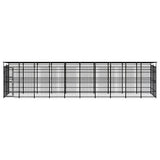 NNEVL Outdoor Dog Kennel with Roof Steel 18.43 m²