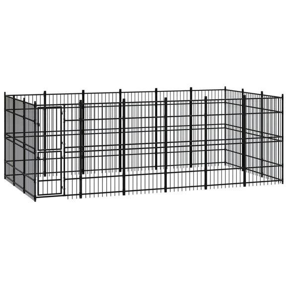 NNEVL Outdoor Dog Kennel Steel 16.59 m²