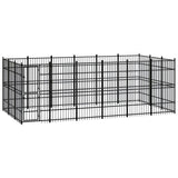 NNEVL Outdoor Dog Kennel Steel 16.59 m²