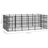 NNEVL Outdoor Dog Kennel Steel 16.59 m²