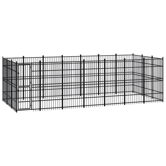 NNEVL Outdoor Dog Kennel Steel 19.35 m²