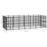 NNEVL Outdoor Dog Kennel Steel 19.35 m²