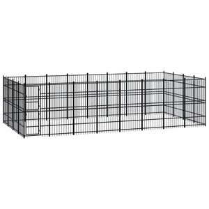 NNEVL Outdoor Dog Kennel Steel 29.49 m²