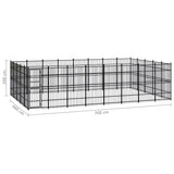 NNEVL Outdoor Dog Kennel Steel 36.86 m²