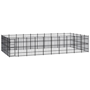 NNEVL Outdoor Dog Kennel Steel 46.08 m²