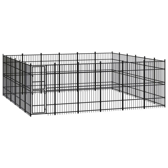 NNEVL Outdoor Dog Kennel Steel 33.18 m²