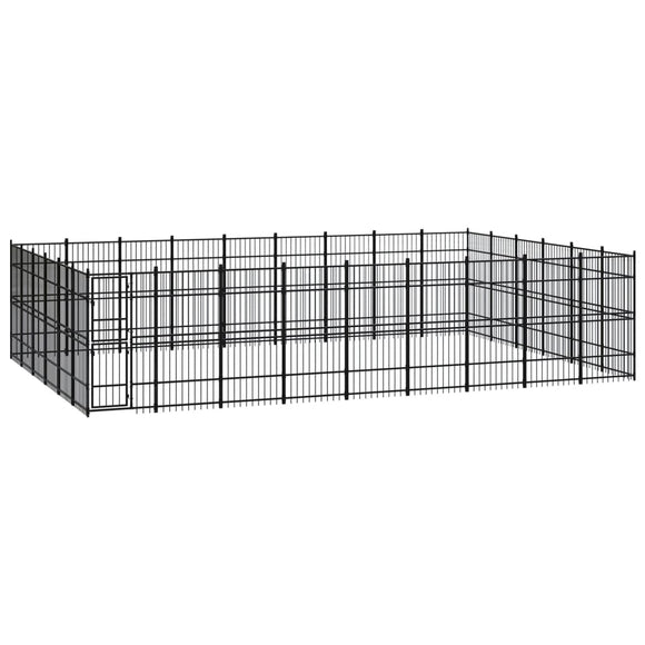 NNEVL Outdoor Dog Kennel Steel 49.77 m²
