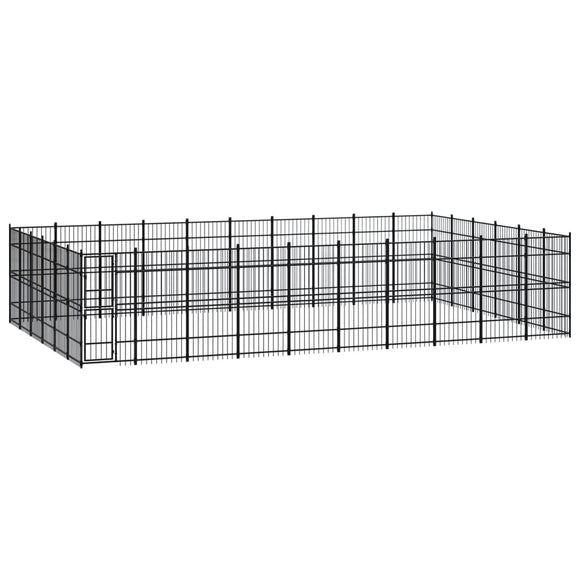 NNEVL Outdoor Dog Kennel Steel 55.3 m²