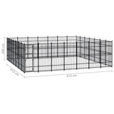 NNEVL Outdoor Dog Kennel Steel 45.16 m²