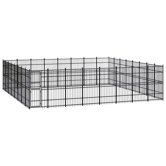NNEVL Outdoor Dog Kennel Steel 58.98 m²