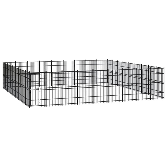 NNEVL Outdoor Dog Kennel Steel 74.65 m²