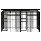 NNEVL Outdoor Dog Kennel with Roof Steel 7.37 m²