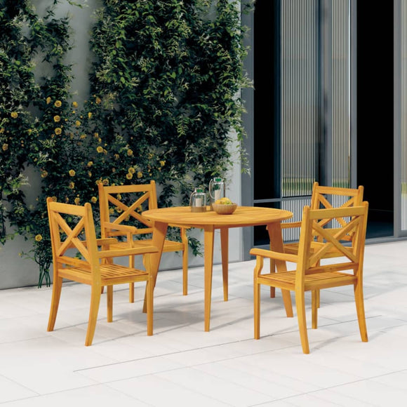 NNEVL Outdoor Dining Chairs 4 pcs Solid Wood Acacia