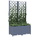 NNEVL Garden Planter with Trellis Dark Grey 80x40x136 cm PP