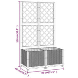 NNEVL Garden Planter with Trellis Dark Grey 80x40x136 cm PP