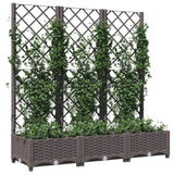 NNEVL Garden Planter with Trellis Brown 120x40x121.5 cm PP