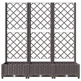 NNEVL Garden Planter with Trellis Brown 120x40x121.5 cm PP