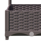 NNEVL Garden Planter with Trellis Brown 120x40x121.5 cm PP