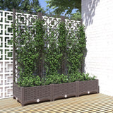 NNEVL Garden Planter with Trellis Brown 120x40x121.5 cm PP