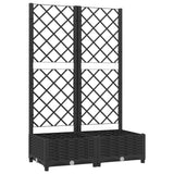 NNEVL Garden Planter with Trellis Black 80x40x121.5 cm PP