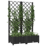 NNEVL Garden Planter with Trellis Black 80x40x121.5 cm PP