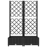NNEVL Garden Planter with Trellis Black 80x40x121.5 cm PP
