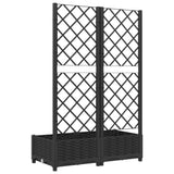 NNEVL Garden Planter with Trellis Black 80x40x121.5 cm PP
