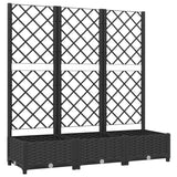 NNEVL Garden Planter with Trellis Black 120x40x121.5 cm PP
