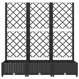 NNEVL Garden Planter with Trellis Black 120x40x121.5 cm PP