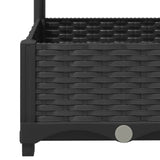 NNEVL Garden Planter with Trellis Black 120x40x121.5 cm PP