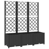 NNEVL Garden Planter with Trellis Black 120x40x136 cm PP