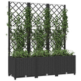 NNEVL Garden Planter with Trellis Black 120x40x136 cm PP