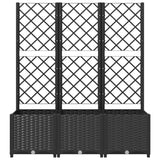 NNEVL Garden Planter with Trellis Black 120x40x136 cm PP