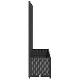 NNEVL Garden Planter with Trellis Black 120x40x136 cm PP