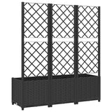 NNEVL Garden Planter with Trellis Black 120x40x136 cm PP