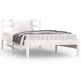 NNEVL Bed Frame Solid Wood Pine 92x187 cm Single Bed Size White