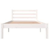 NNEVL Bed Frame Solid Wood Pine 92x187 cm Single Bed Size White