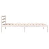NNEVL Bed Frame Solid Wood Pine 92x187 cm Single Bed Size White
