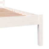 NNEVL Bed Frame Solid Wood Pine 92x187 cm Single Bed Size White