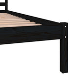 NNEVL Bed Frame Solid Wood Pine 92x187 cm Single Bed Size Black