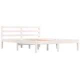NNEVL Bed Frame Solid Wood Pine White 137x187 Double Size