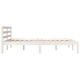NNEVL Bed Frame Solid Wood Pine White 137x187 Double Size