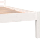 NNEVL Bed Frame Solid Wood Pine White 137x187 Double Size