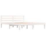 NNEVL Bed Frame Solid Wood Pine White 153x203 cm Queen Size