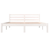 NNEVL Bed Frame Solid Wood Pine White 153x203 cm Queen Size